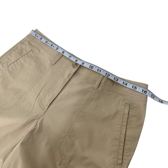 Chicos Womens Beige Slim Straight Cropped Pants SZ 0.5 US sz 6 Mid Rise Classic - Picture 3 of 12